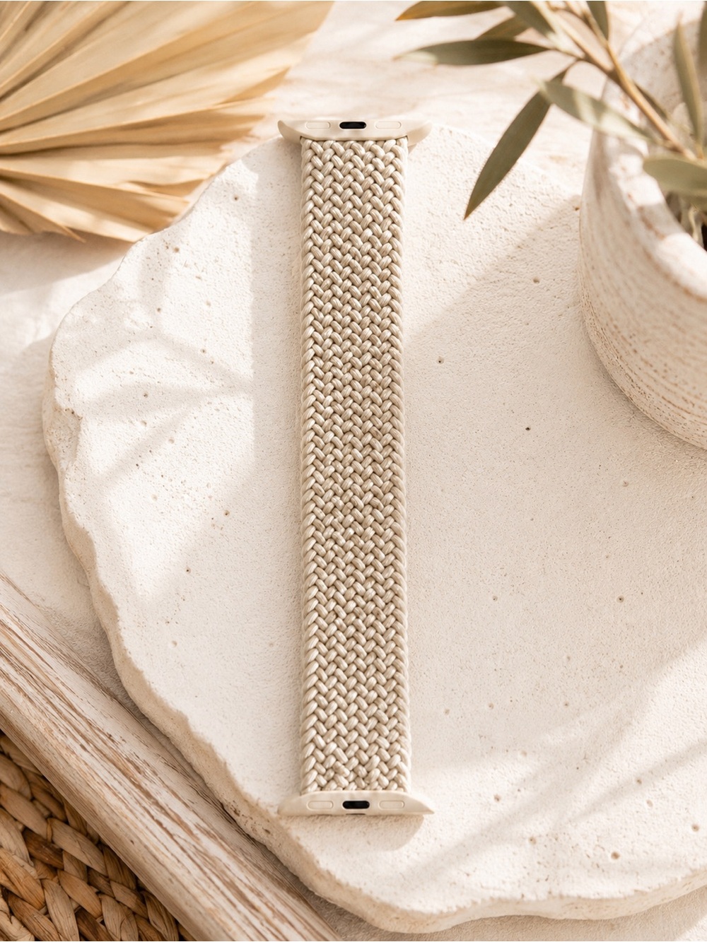 ✨ Apple Watch Starlight Braided Solo Loop Stretch Replacement Band Size M ✨